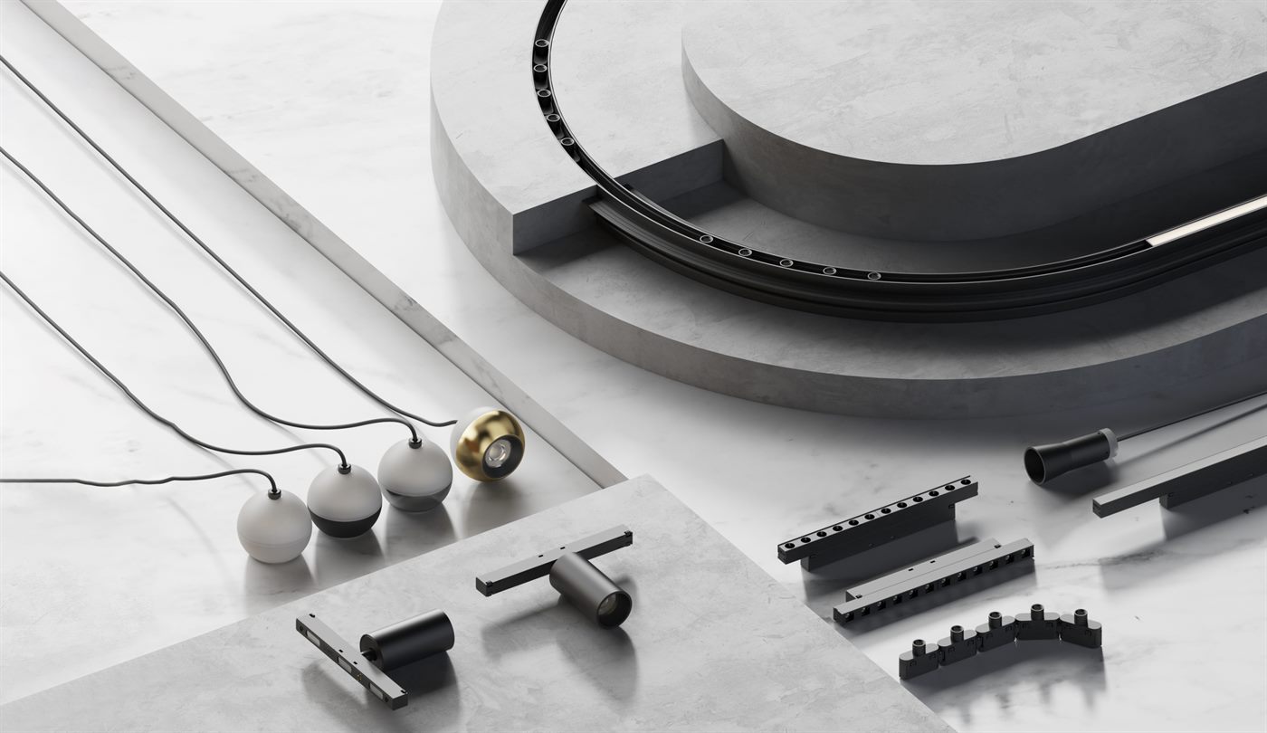 Magnetic track lighting components
